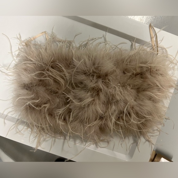 LAMARQUE Zania Top ($295) Feather Bustier tan/nude - LIKE NEW - size medium - Picture 10 of 14